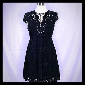 Lovestitch- Little Black Eyelet Dress